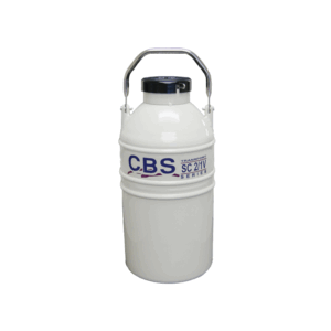 A white cylindrical container with a metal handle and SC Vapor Series SC 2/1V label on the front, designed for transporting and storing materials, possibly for scientific or industrial use; capacity: 1.5 liters.