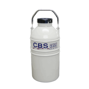 A white cylindrical container with a black lid and metal handle, labeled CBS and SC 4/3V on the front, stands upright against a plain white background. Part of the SC Vapor Series, it offers a generous 4.3 liters capacity.